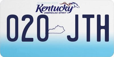 KY license plate 020JTH