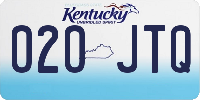 KY license plate 020JTQ