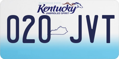 KY license plate 020JVT
