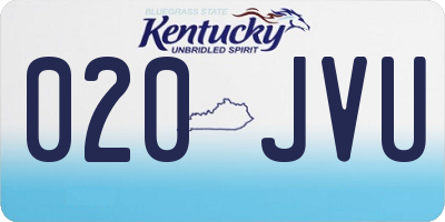 KY license plate 020JVU