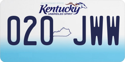 KY license plate 020JWW