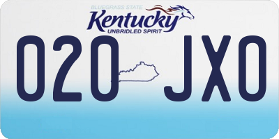 KY license plate 020JXO