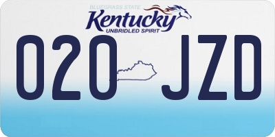 KY license plate 020JZD
