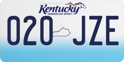 KY license plate 020JZE