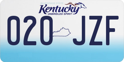 KY license plate 020JZF