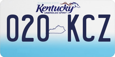 KY license plate 020KCZ