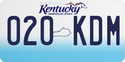 KY license plate 020KDM