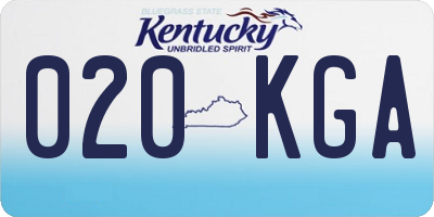 KY license plate 020KGA