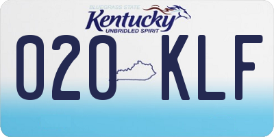 KY license plate 020KLF
