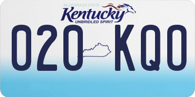 KY license plate 020KQO