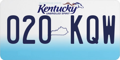 KY license plate 020KQW