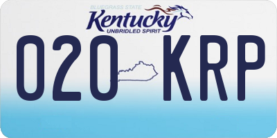 KY license plate 020KRP