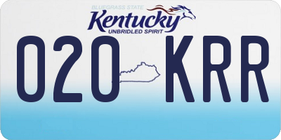 KY license plate 020KRR