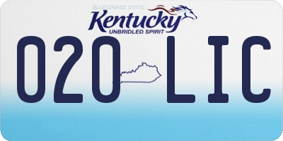 KY license plate 020LIC
