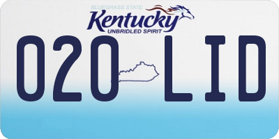 KY license plate 020LID