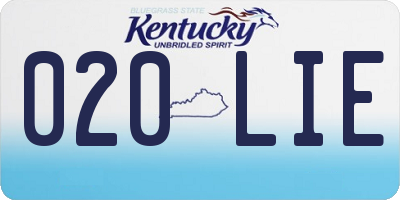 KY license plate 020LIE