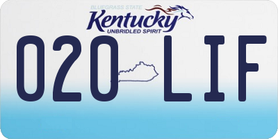KY license plate 020LIF