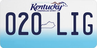 KY license plate 020LIG