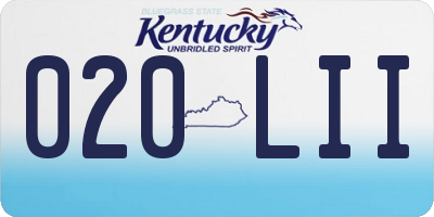 KY license plate 020LII