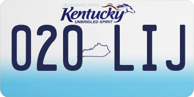 KY license plate 020LIJ