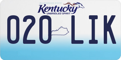 KY license plate 020LIK
