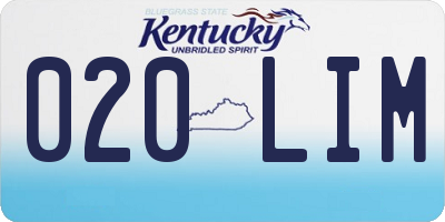 KY license plate 020LIM