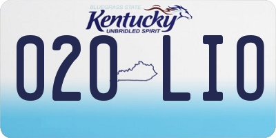 KY license plate 020LIO