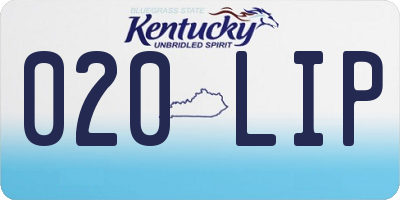 KY license plate 020LIP