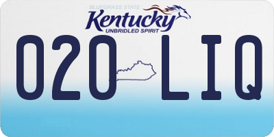 KY license plate 020LIQ