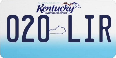 KY license plate 020LIR