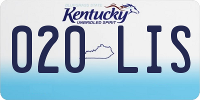 KY license plate 020LIS