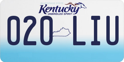 KY license plate 020LIU