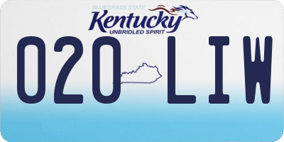 KY license plate 020LIW