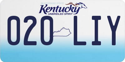 KY license plate 020LIY