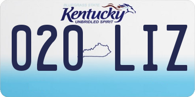 KY license plate 020LIZ