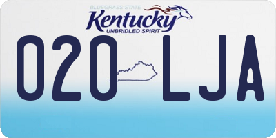 KY license plate 020LJA