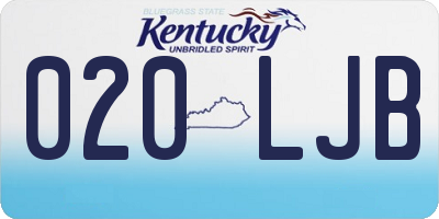 KY license plate 020LJB