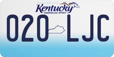 KY license plate 020LJC