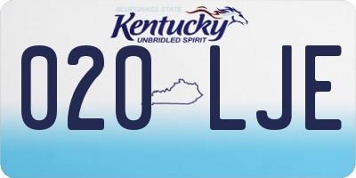 KY license plate 020LJE