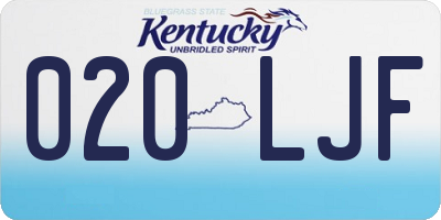 KY license plate 020LJF