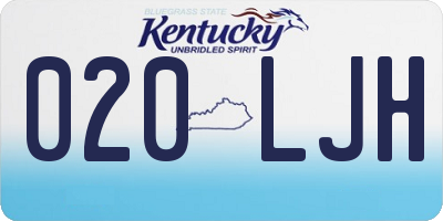 KY license plate 020LJH