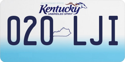 KY license plate 020LJI