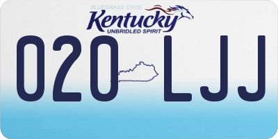 KY license plate 020LJJ