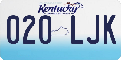 KY license plate 020LJK