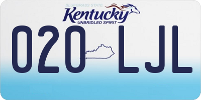 KY license plate 020LJL