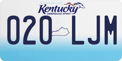 KY license plate 020LJM