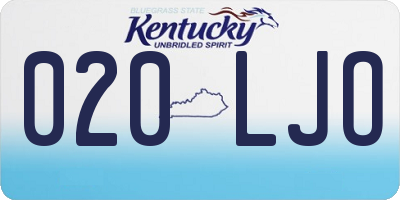 KY license plate 020LJO