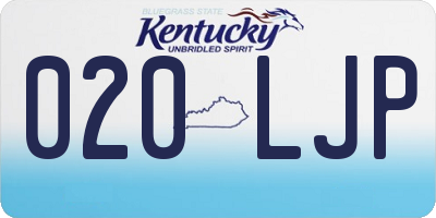 KY license plate 020LJP