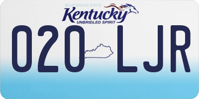 KY license plate 020LJR