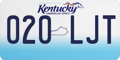 KY license plate 020LJT